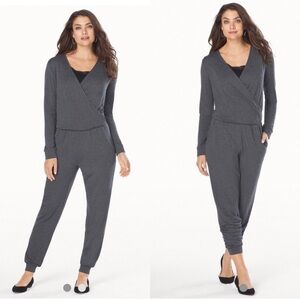 SOMA terry divine surplice long sleeve jumpsuit P/A999/